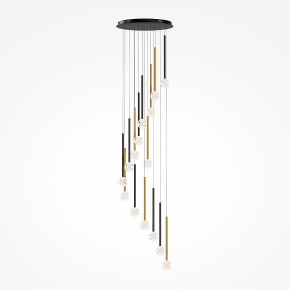 Подвесная каскадная светодиодная люстра "второй свет" LED 51W RA80 3950лм 3000К Maytoni Bubble dream MOD383PL-L40BBS3K