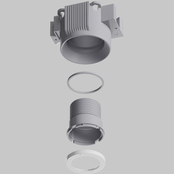 DL137-GU10-W Безрамочнный спот для ПВХ натяжных потолков под лампу GU10. В комплекте 3 белых и 1 черная рамка + антибликовый фильтр Maytoni Intro 2.0 Sharp