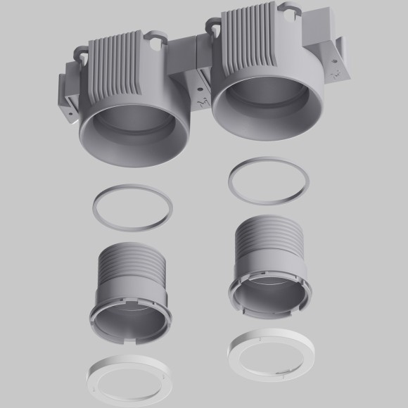 DL137-GU10-W Безрамочнный спот для ПВХ натяжных потолков под лампу GU10. В комплекте 3 белых и 1 черная рамка + антибликовый фильтр Maytoni Intro 2.0 Sharp