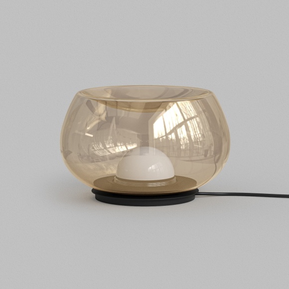 DK6747-BK+AM Настольная лампа с янтарным стеклом Denkirs FLOA 8 Вт 3000К