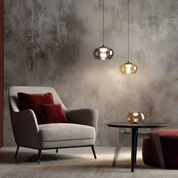 DK6747-BK+AM Настольная лампа с янтарным стеклом Denkirs FLOA 8 Вт 3000К