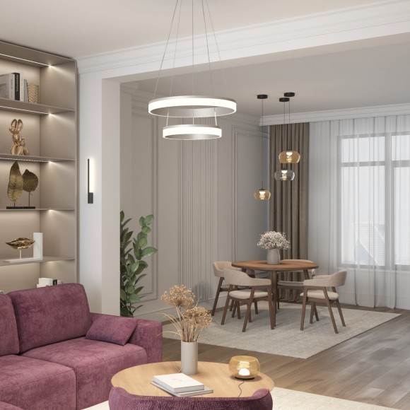 DK6747-BK+AM Настольная лампа с янтарным стеклом Denkirs FLOA 8 Вт 3000К