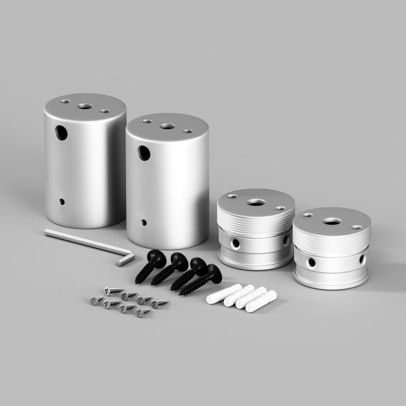 Набор для двухстороннего накладного монтажа Nemo D25 серебро 20319 Набор для двухстороннего накладного монтажа Nemo D25 серебро 20319