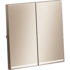 VLSM000410 Клавиши металлические платинового цвета для выключателя и переключателя двухклавишного с подсветкой VOLTUM S70 Metal (платина)