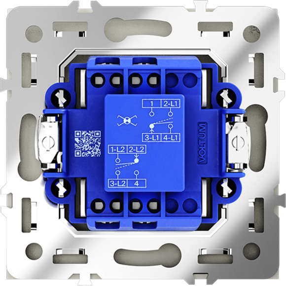 VLS010505 Перекрестный переключатель встраиваемый одноклавишный 10 ампер (2200 Ватт) стального цвета VOLTUM S70 (сталь)