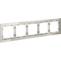 VLS110503 Рамка стеклянная для электрических изделий VOLTUM серии S70 на 5 постов кашемирового цвета из стекла