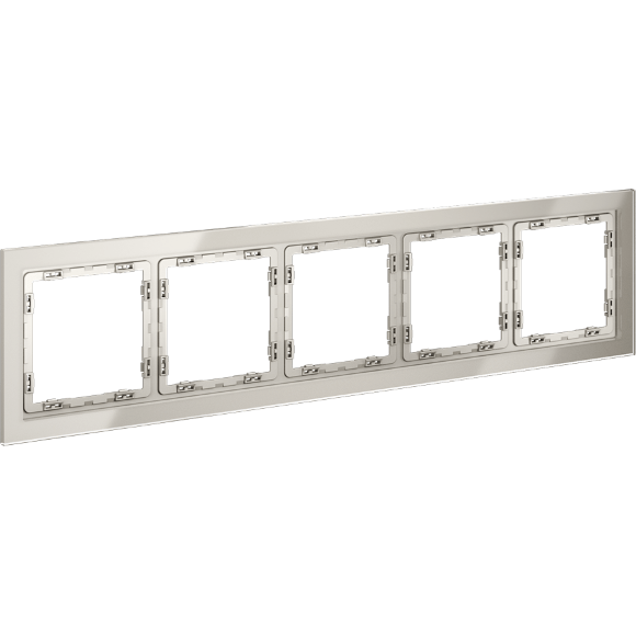 VLS110503 Рамка стеклянная для электрических изделий VOLTUM серии S70 на 5 постов кашемирового цвета из стекла