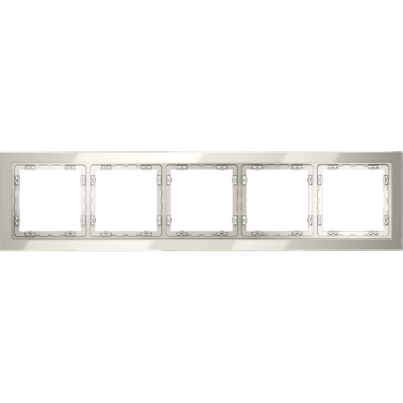 VLS110503 Рамка стеклянная для электрических изделий VOLTUM серии S70 на 5 постов кашемирового цвета из стекла