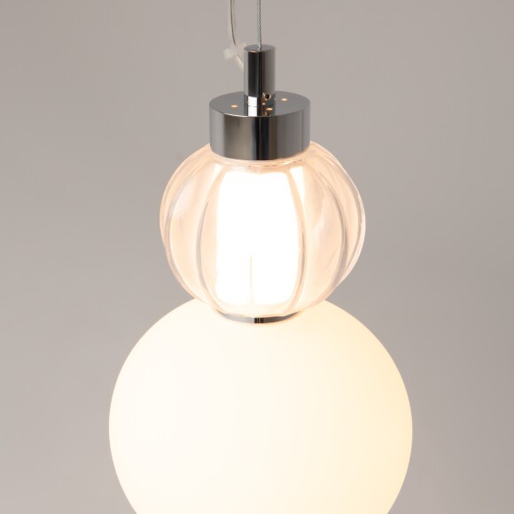 Подвесной светодиодный светильник Maytoni Collar P069PL-L17CH3K LED, стеклянный дизайнерский подвес, 17Вт 950Лм 3000K CRI90 360° IP20