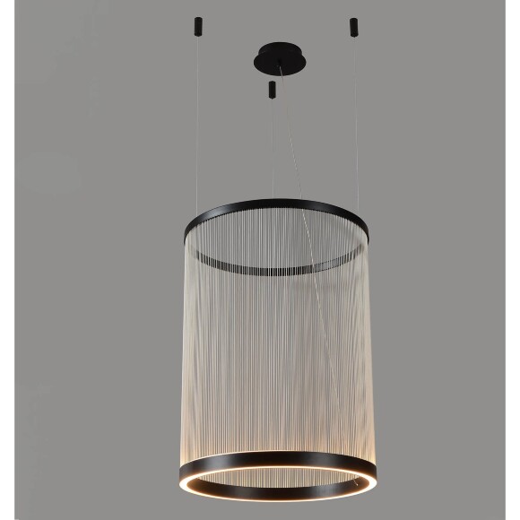 Crystal Lux ATRIUM B SP50W LED 4100/250.2 Подвесной светильник дизайнерский черный, с эффектом вертикальных световых линий в плафоне, LED 50Вт 5000Лм 3000К CRI90 IP20 220V