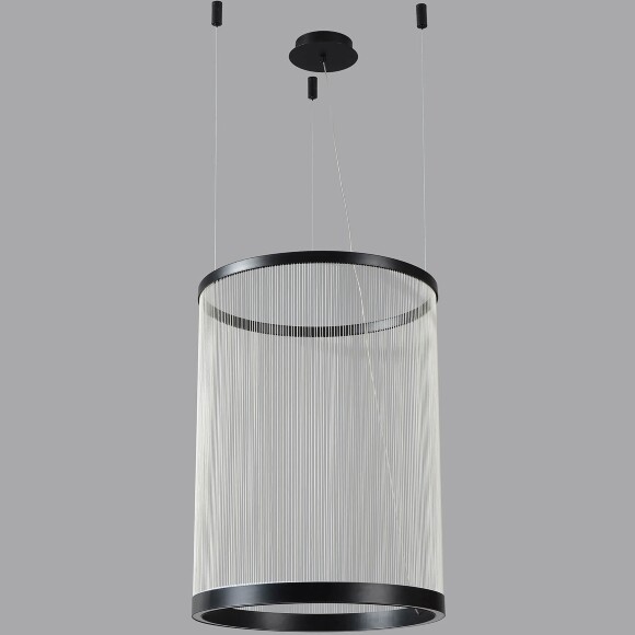 Crystal Lux ATRIUM B SP50W LED 4100/250.2 Подвесной светильник дизайнерский черный, с эффектом вертикальных световых линий в плафоне, LED 50Вт 5000Лм 3000К CRI90 IP20 220V