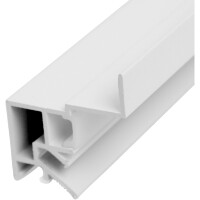 ST Luce ST038.529.01 Парящий профиль (эффект отступа от стены) для гарпунного натяжного ПВХ потолка, белый алюминиевый 2000x45x44мм, под светодиодную ленту, скрытая контурная подсветка потолка IP20