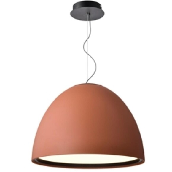 Favourite Halva 4814-6P Современный подвесной светодиодный светильник в стиле минимализм, терракотовый матовый плафон полусфера диаметром 60 см, матовый акриловый рассеиватель, LED 50Вт 3000K 4191Лм CRI90 120° IP20 220В