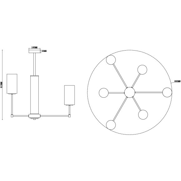 Люстра потолочная Freya FR5184PL-06BS Agnes под лампы 6xE14 60W