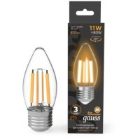 103802111 Лампа Gauss Filament Свеча 11W 810lm 2700К Е27 LED 1/10/50
