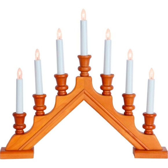 154-06 EGLO SARA Люстра потолочная с 7 лампами, 21Вт, выключатель, дерево коричневое, пластик белый