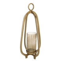 422115 IBUSUKI Подсвечник H720, Ø350, алюминий, стекло, золотой, янтарный