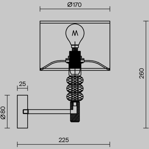 Бра Maytoni MOD527WL-01N LINCOLN под лампу 1xE14 40W