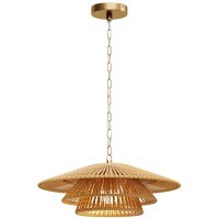 Коричневый подвесной светильник из каната с латунным основанием, под лампу Е27, Maytoni Costa MOD394PL-01BS