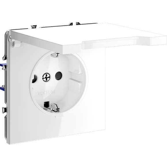VLS040301 Розетка встраиваемая с заземлением, защитными шторками и крышкой 16 Ампер (3500 Ватт) белого глянцевого цвета VOLTUM S70 (белый глянцевый) VLS040301 Розетка встраиваемая с заземлением, защитными шторками и крышкой 16 Ампер (3500 Ватт) белого глянцевого цвета VOLTUM S70 (белый глянцевый)