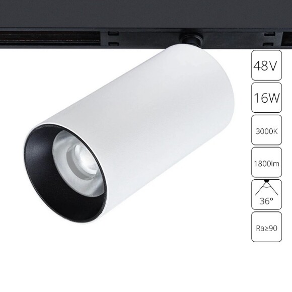 A7282PL-1WH Трековый магнитный светодиодный светильник Arte Lamp Optima CRI90+ 3000К 1800Лм 36° 16Вт