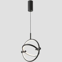 Crystal Lux PROTON SP15W LED 4130/215 Подвесной светильник черный минималистичный круглый, с управлением пультом, 15Вт 1050Лм CRI80 3000-6000K IP20 220V геометрический светильник для кухни, прихожей и современного интерьера