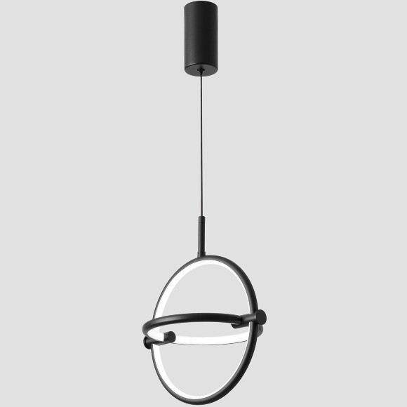 Crystal Lux PROTON SP15W LED 4130/215 Подвесной светильник черный минималистичный круглый, с управлением пультом, 15Вт 1050Лм CRI80 3000-6000K IP20 220V геометрический светильник для кухни, прихожей и современного интерьера