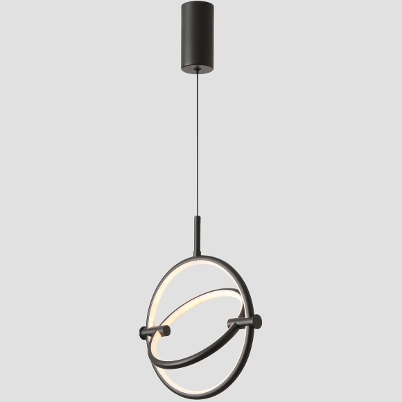 Crystal Lux PROTON SP15W LED 4130/215 Подвесной светильник черный минималистичный круглый, с управлением пультом, 15Вт 1050Лм CRI80 3000-6000K IP20 220V геометрический светильник для кухни, прихожей и современного интерьера