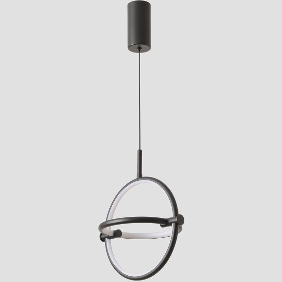 Crystal Lux PROTON SP15W LED 4130/215 Подвесной светильник черный минималистичный круглый, с управлением пультом, 15Вт 1050Лм CRI80 3000-6000K IP20 220V геометрический светильник для кухни, прихожей и современного интерьера