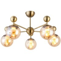 SLE106302-05 Светильник потолочный Бронзовый/Прозрачный, Янтарный E27 5*60W PECHIO