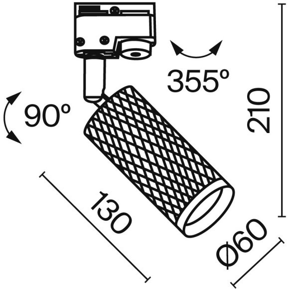 Однофазный двужильный трековый светильник Maytoni Unity TR011-1-GU10-W Focus Design под сменную лампу GU10