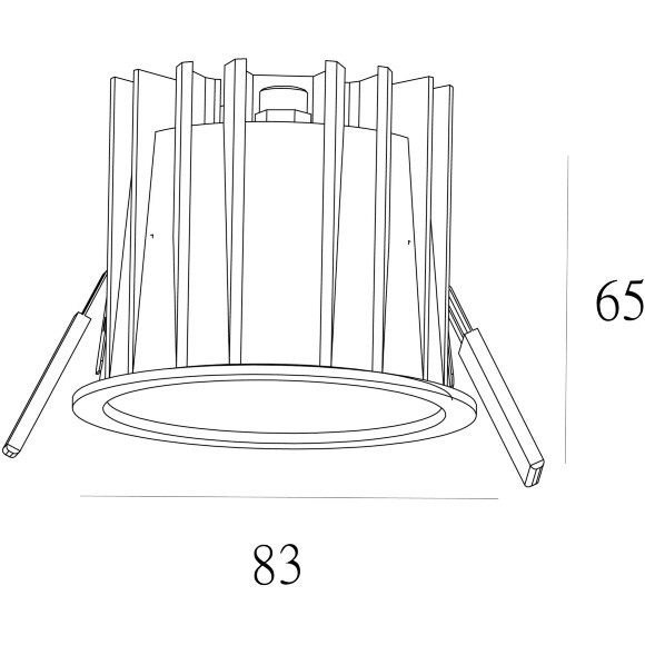 Favourite Notio 4815-1C Черный круглый встраиваемый светодиодный светильник-спот downlight диаметром 83 мм, металл, стекло LED 12Вт 3000K 1299Лм CRI90 36° IP54 220В