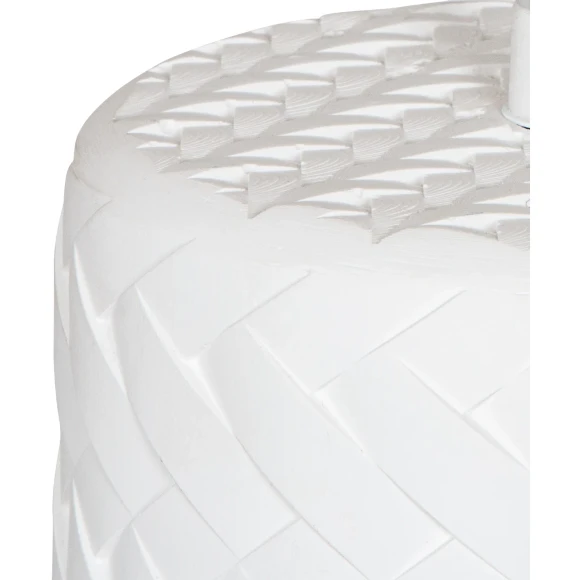 Arte Lamp Corsetto A7096SP-1WH Подвесной современный светильник, плафон из белого гипса с имитацией плетения диаметром 14 см, основание белый металл, провод 100 см, лампа E27 1шт до 40Вт IP20 220В