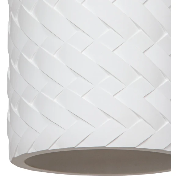 Arte Lamp Corsetto A7096SP-1WH Подвесной современный светильник, плафон из белого гипса с имитацией плетения диаметром 14 см, основание белый металл, провод 100 см, лампа E27 1шт до 40Вт IP20 220В