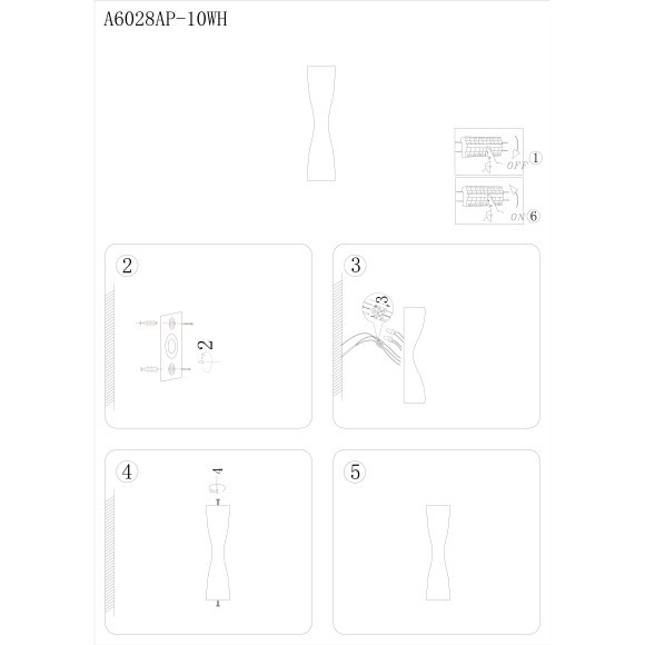 Настенный светильник Arte Lamp GUDJA A6028AP-10WH 