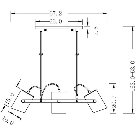 Подвесной светильник с 3 лампами Freya FR4005PL-03WB Elori под лампы 3xE27 25W