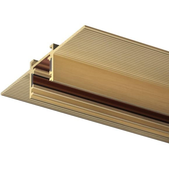 TR5702-SB Магнитный шинопровод 2м для монтажа в ГКЛ 12.5мм цвет сатинированная латунь Denkirs Shine Hide 48V