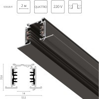Трек четырехконтактный 3-фазный встраиваемый со стыковочными пазами (круглые медные жилы) 2м Quattro Lightstar 503028-R