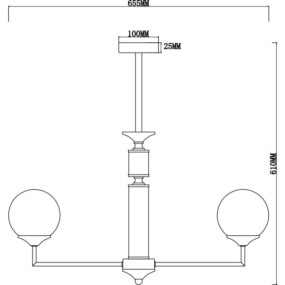 Люстра на штанге Freya FR5185PL-06BS Bolas под лампы 6xE27 60W