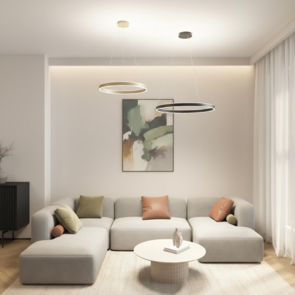 DK6273-BK Светильник подвесной ввиде черного кольца с переключателем цветовой температуры Denkirs RAYDIA 60 Вт 3000–4000К