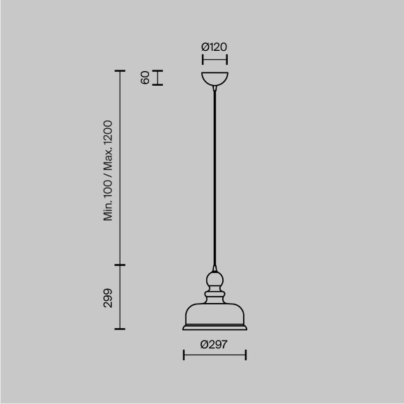 Подвесной светильник Maytoni Tone P001PL-01BZ со сложной формой стеклянного плафона янтарного цвета, диаметр плафона 30см, под лампу E27