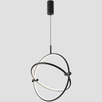 Crystal Lux PROTON SP20W LED 4130/220 Подвесной светильник черный минималистичный круглый, с управлением пультом, 20Вт 1440Лм CRI80 3000-6000K IP20 220V геометрический светильник для кухни, прихожей и современного интерьера