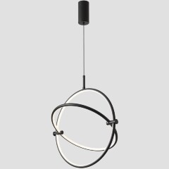 Crystal Lux PROTON SP20W LED 4130/220 Подвесной светильник черный минималистичный круглый, с управлением пультом, 20Вт 1440Лм CRI80 3000-6000K IP20 220V геометрический светильник для кухни, прихожей и современного интерьера