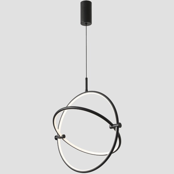 Crystal Lux PROTON SP20W LED 4130/220 Подвесной светильник черный минималистичный круглый, с управлением пультом, 20Вт 1440Лм CRI80 3000-6000K IP20 220V геометрический светильник для кухни, прихожей и современного интерьера