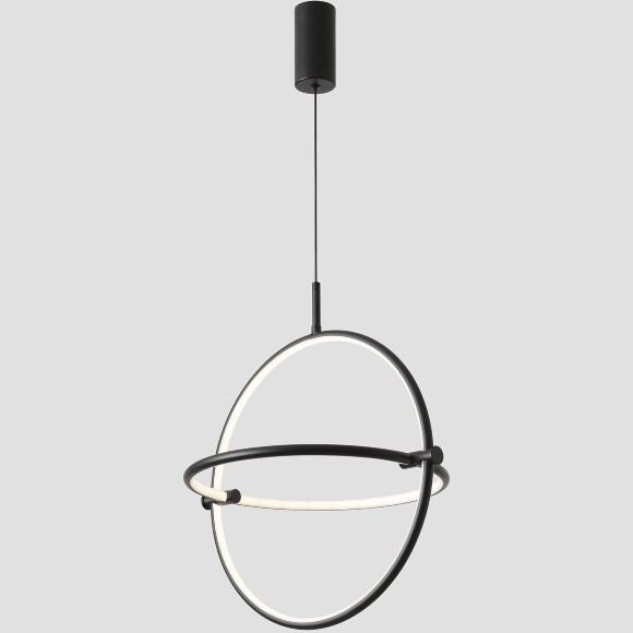 Crystal Lux PROTON SP20W LED 4130/220 Подвесной светильник черный минималистичный круглый, с управлением пультом, 20Вт 1440Лм CRI80 3000-6000K IP20 220V геометрический светильник для кухни, прихожей и современного интерьера