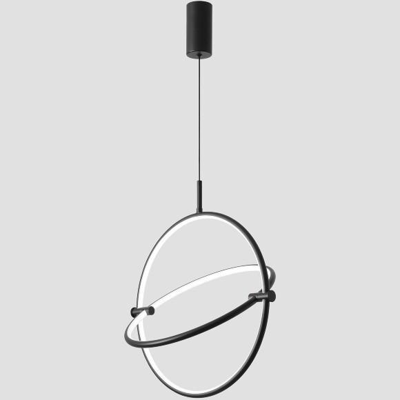 Crystal Lux PROTON SP20W LED 4130/220 Подвесной светильник черный минималистичный круглый, с управлением пультом, 20Вт 1440Лм CRI80 3000-6000K IP20 220V геометрический светильник для кухни, прихожей и современного интерьера