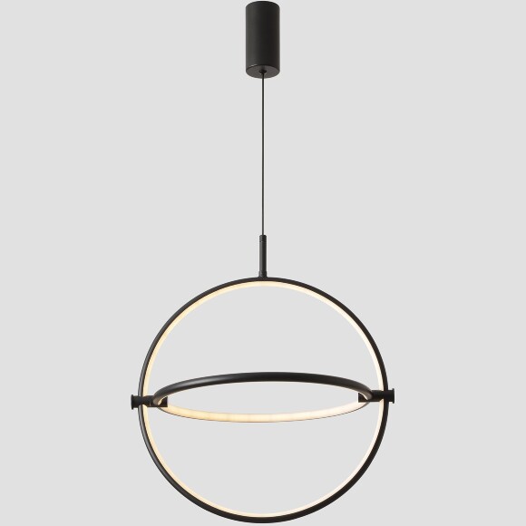 Crystal Lux PROTON SP20W LED 4130/220 Подвесной светильник черный минималистичный круглый, с управлением пультом, 20Вт 1440Лм CRI80 3000-6000K IP20 220V геометрический светильник для кухни, прихожей и современного интерьера