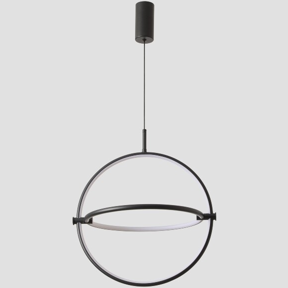 Crystal Lux PROTON SP20W LED 4130/220 Подвесной светильник черный минималистичный круглый, с управлением пультом, 20Вт 1440Лм CRI80 3000-6000K IP20 220V геометрический светильник для кухни, прихожей и современного интерьера