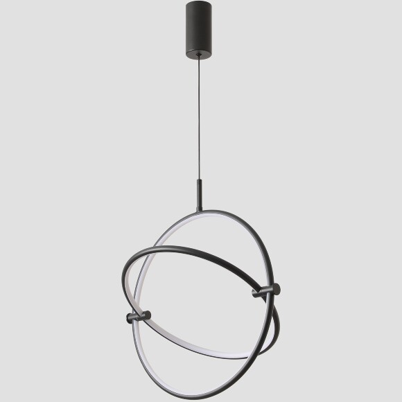 Crystal Lux PROTON SP20W LED 4130/220 Подвесной светильник черный минималистичный круглый, с управлением пультом, 20Вт 1440Лм CRI80 3000-6000K IP20 220V геометрический светильник для кухни, прихожей и современного интерьера