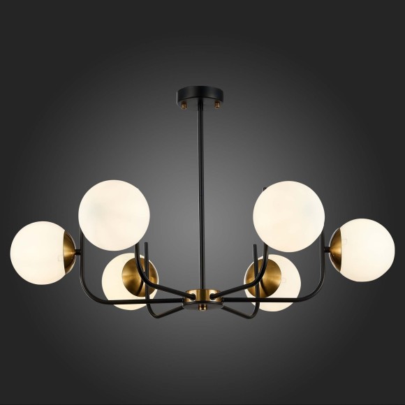 SLE1098-402-06 Светильник потолочный Черный, Латунь/Белый E27 6*60W CIANE